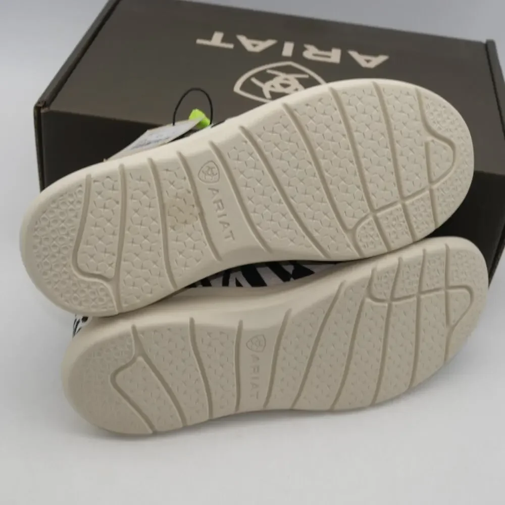 NEW Ariat Women's 6.5 Hilo Mocs Black White Animal Slip On Shoes - Picture 10 of 12